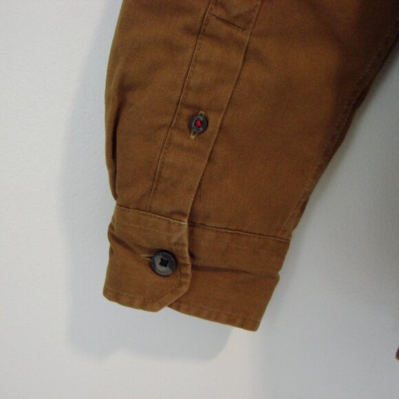 Wrangler Hooded Shirt Jacket Flannel Lined Hoodie Spice Brown Size Medium - Picture 13 of 14